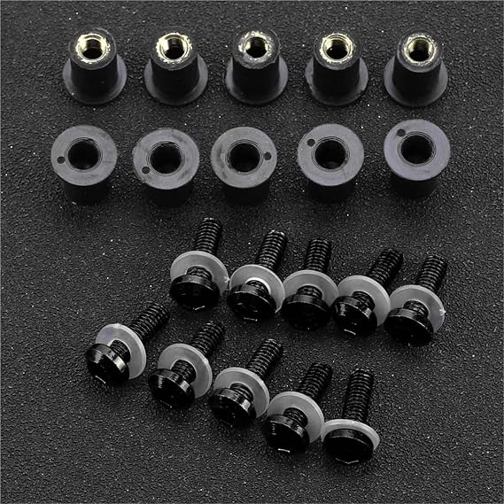 10pcs Motorcycle Windshield Bolts Nuts Fasteners For Yamaha NMAX 125 150 155 NMAX155 NMAX125 N-MAX 2015-2023 Street bikes(Black)