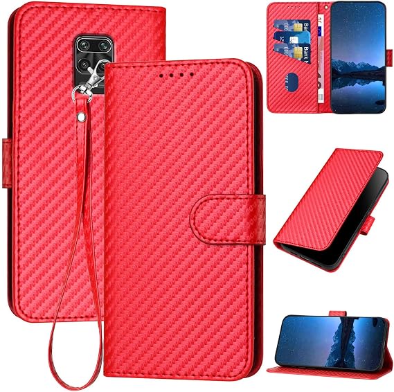 Compatible Xiaomi Redmi Note 9s Case Notebook Type Redmi Note 9 Pro Case Notebook Type Carbon Fiber Style Redminote9s Case Notebook Type Stylish Simple Overflowing Lightweight Thin Redmi Note