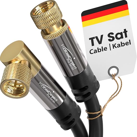 KabelDirect – Sat/Antenna Kabluso, Coaxial Cables – 90° angle/flat – 7.5m – 4K TV Satellite Cable, F Connector – 0.5-30m available (Radio/TV, DVB-T, DVB-C, DVB-S/DVB-S2, internet, black)