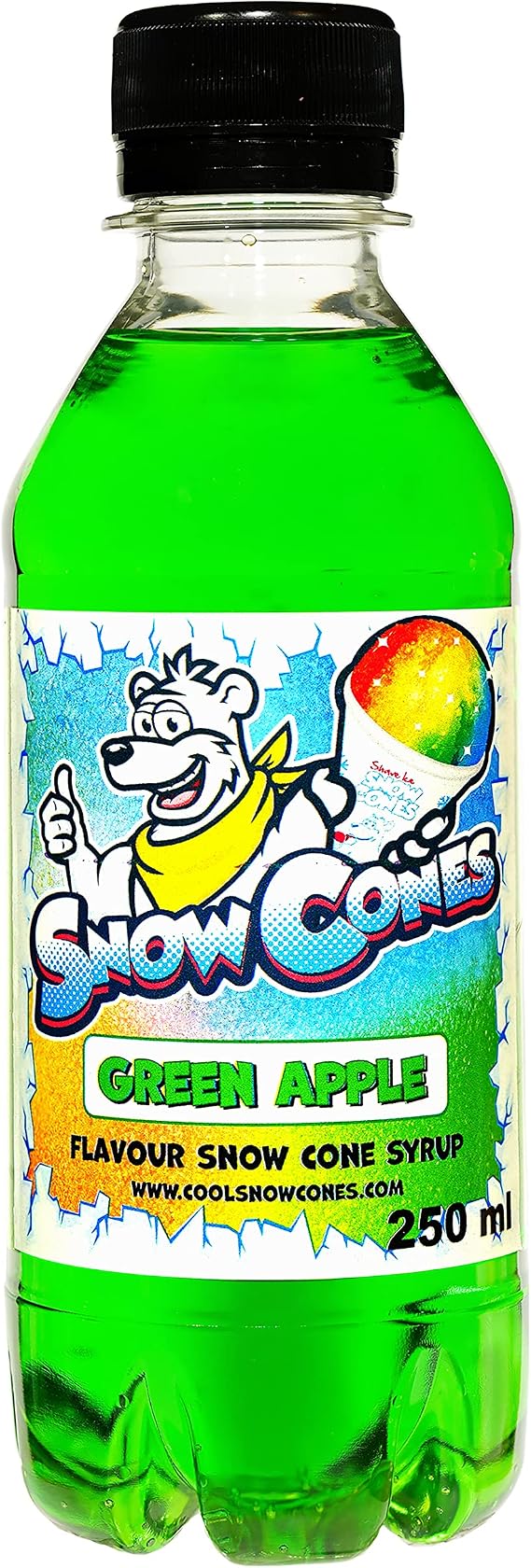 Slush Snow Cone Syrup - Compatible with ALL Slush Puppy Machines 250ml Bottles Pick Your Flavour (Green Tangy Apple)