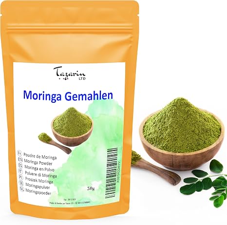 50 g Moringa Leaf Powder Premium Plus - Dried Moringa Ground - Infusion of Moringa Moringa Tea Moringa Tea - Nutrient Rich - 100% Natural Pure and No Additives - TazarinLtd