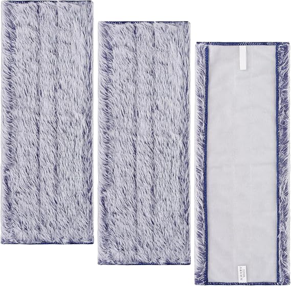 Bona Mop & マルチサーフェスフロア用マイクロファイバーダスティングパッド、再利用可能18インチ洗えるクリーニング&ダスティングパッド、ペットの毛を引き付けて拾います - 3パック