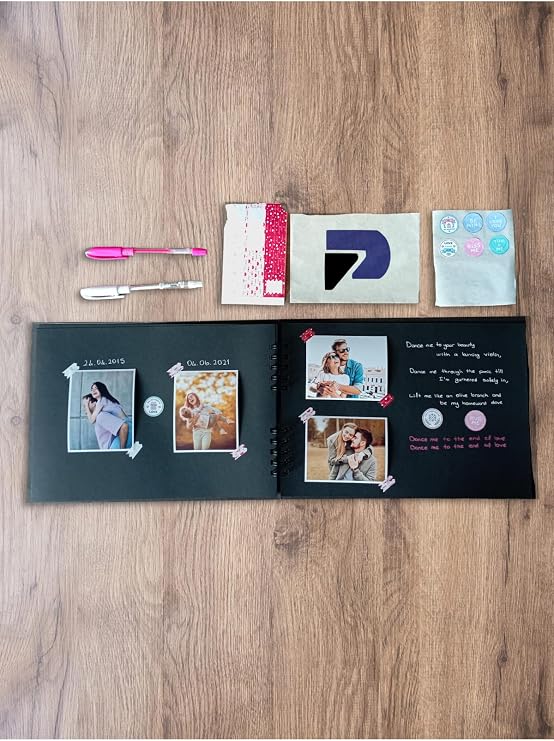 Anı Defteri Seti (Scrapbook, Fotoğraf Albümü, Siyah Sayfalı Anı Kitabı, Anı Albümü) Ürünü