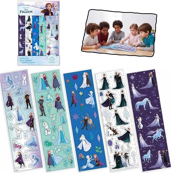 5X Frozen Window Stickers Sheets 85 Reusable PVC Window Clings for Glass Doors Mirrors Kids Room Decorations Easy Apply Removable Christmas Window Decals Home Back to School Office Holiday Décor
