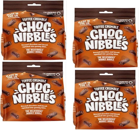 Choc Nibbles Toffee Crumble | Biscuit Bites Coated in Milk Chocolate 135g