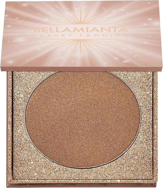 Bellamianta Illuminating Bronzing Powder for Face & Body - Bronzer Powder for a Sunkissed Skin Glow - Lightweight Formula with Ultra-Fine Pigments - Contour and Highlight for All Skin Types - 20g