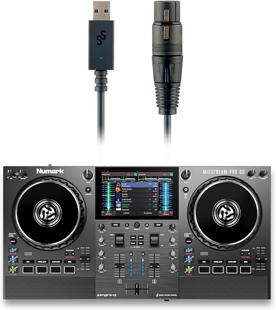 Numark Mixstream Pro Go DJ Controller and DMX Interface for Live Music, DJ sets, Events, Music production