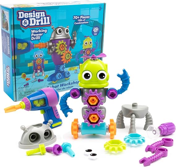 Learning Resources Design & Drill Robot Workshop, Ages 3+, Gifts For Kids