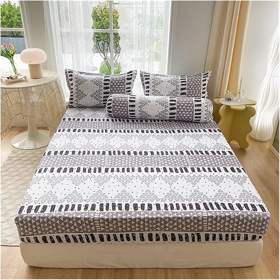 Fitted Sheet Cartoon Polyester Fitted Sheet 1pcs Queen Size Bed Sheets Set of Sheets 180x200 Sheet With Elastic Band No Pillowcase(21,198x203x30cm 1pcs)