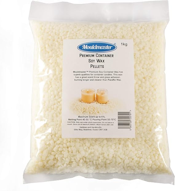 Mouldmaster Premium Container Soy Wax Pellets 1 KG, White/Cream, 1Kg