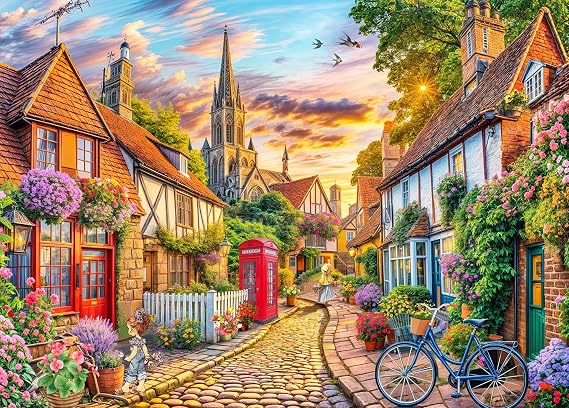 Puzzles 1000 Pieces for Adults Jigsaw Puzzles for adults 1000 Piece Puzzle Educational Games -Charming Towns- Beautiful Decoration Puzzle
