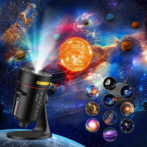 Astarama Galaxy Star Projecto,4K HD Planetarium Projector with 10 Film Discs,8 Color Night Light,Timer. Space Ceiling Nebula Skylight Home Theater Living Room Decor for Kid Adult Gift [Energy Class E]