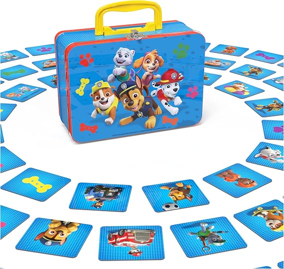 PAW Patrol Memo Game by Spin Master Games, PAW Patrol Toys Memory Matching Kids Games in Portable Mini Storage Tin Box, for Preschoolers Ages 3 and up