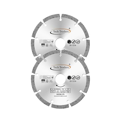 Diamond Cutting Disc 125 x 22.2 mm Saw Blade for Angle Grinder Universal use-Stone, Brick, Masonry,Concrete 12200rpm Max (2 Pack)
