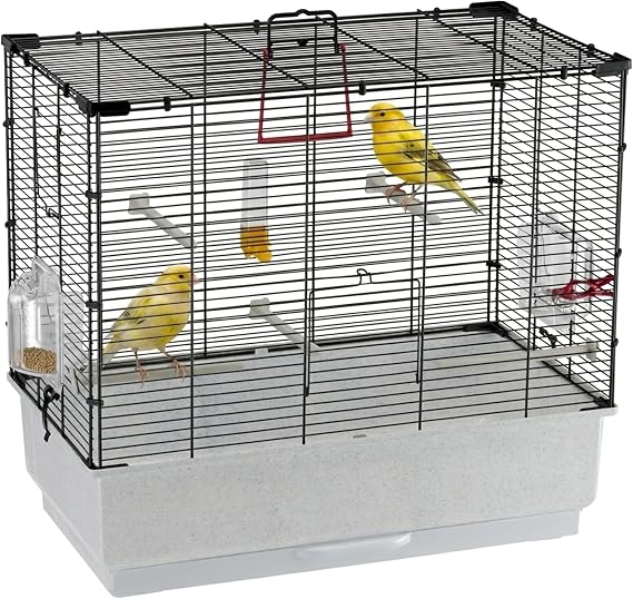 Ferplast 52003817 Vogelheim RECORD 4, for budgies, complete equipment, Dimensions: 60 x 32.5 x 57.5 cm, black