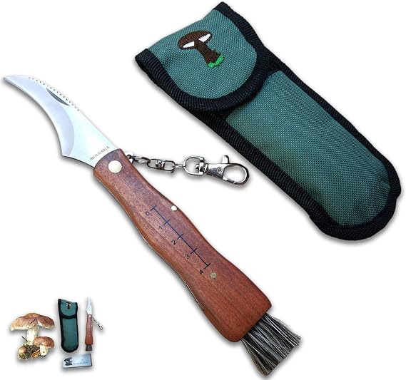 Knife for Mushrooms and Mushrooms | Mushroom Knife | Stainless Steel | With Brush and Case Included | Micological