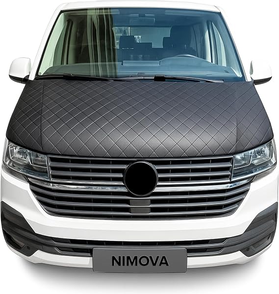 Front Diamond Effect Black Full Bonnet Bra Cover Protector Guard For Volkswagen VW T6 Transporter 2016-2021 Models
