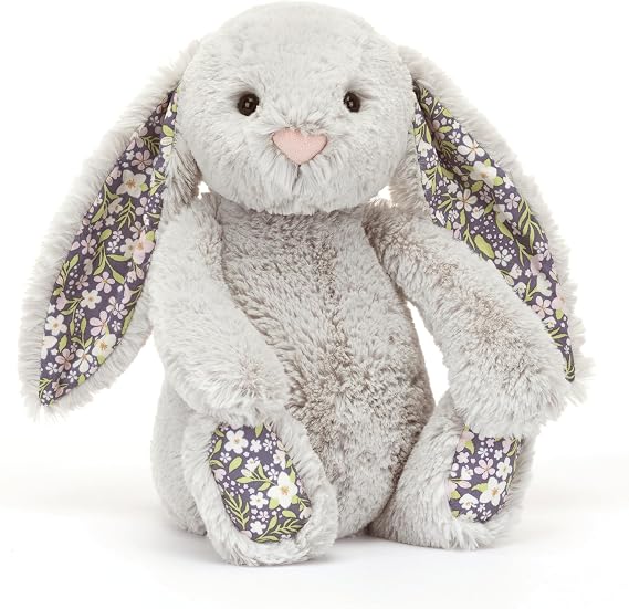 Jellycat Blossom Silver Bunny Bloom Stuffed Animal, Medium