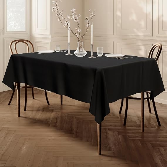 Home Direct Extra Large Rectangular Fabric Tablecloth Table Cover 150x250cm 59"x98" Black
