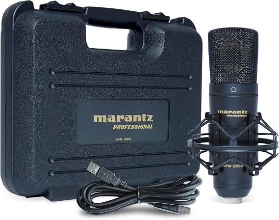 Marantz Professional MPM-2000U | Studio Condenser USB Microphone with Shock Mount, USB Cable & Carry Case USB Out