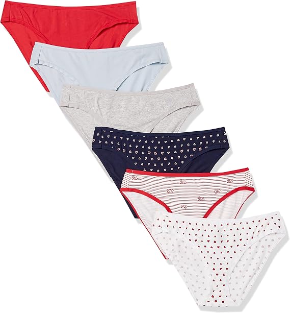 Amazon Essentials Women's Cotton Bikini Brief Knickers - Discontinued Colours