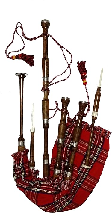 Great Highland Bagpipe Rosewood Natural Finish Plain Mounts/Bagpipes Reeds,Drone