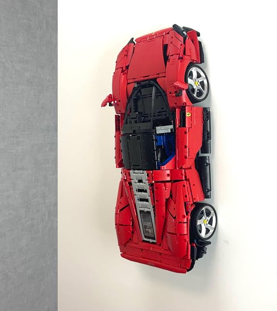 Vertical Wall Mount Display Bracket Compatible with Lego Technic Ferrari Daytona SP3 42143 – Secure Car Model Wall Display