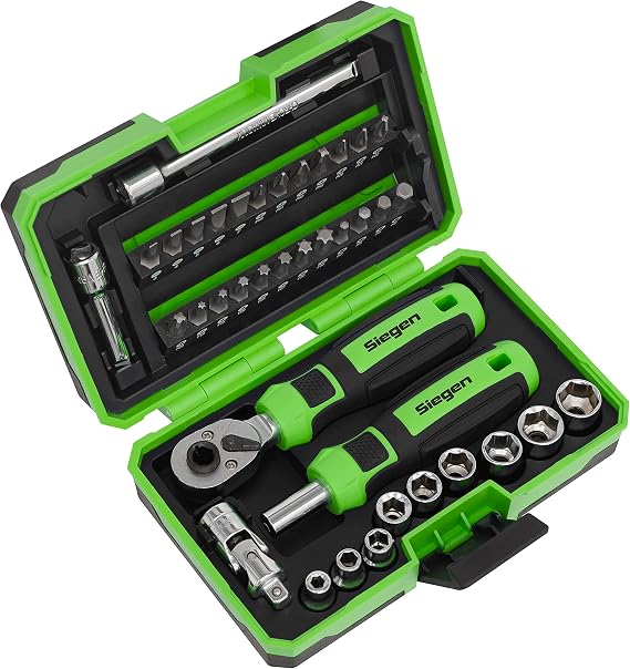 Siegen by Sealey Socket & Bit Set 38pc 1/4" Sq Drive - S01255