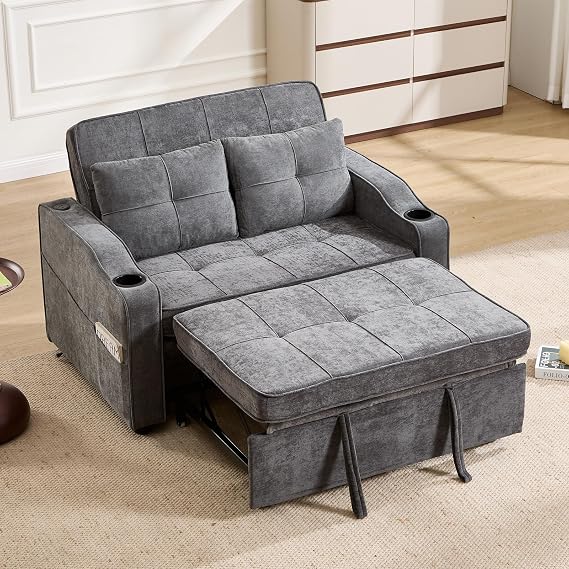 EBELLO 5 in 1 Sofa Bed, Sleeper Chair with USB & Cup Holder