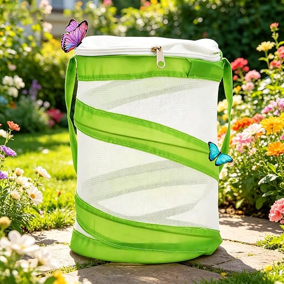1 pcs Green Collapsible Bug Catcher Net, butterflies net