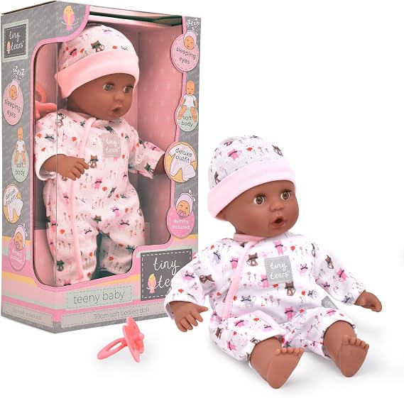 John Adams | Tiny Tears - Teeny Baby - 30cm soft bodied doll: One of the UK's best loved doll brands! | Nurturing Dolls | Ages 10m+, Pink