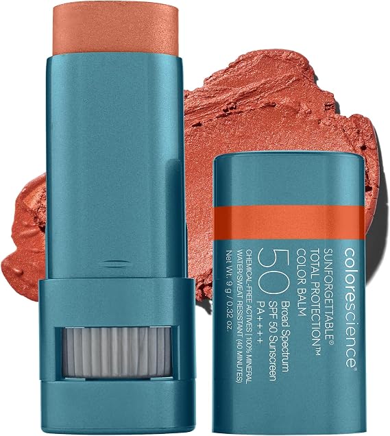 Colorescience Sunforgettable Total Protection Color Balm SPF 50, for Cheeks & Lips, Golden Hour