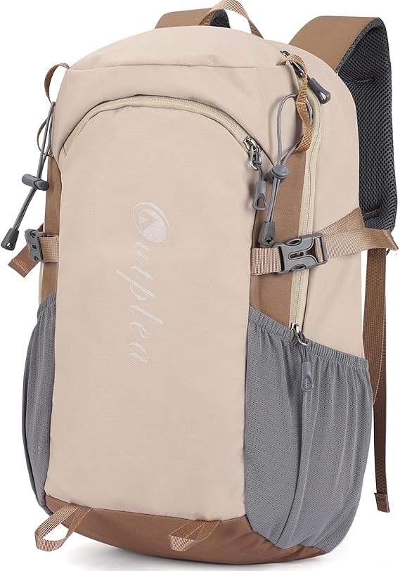 Small Hiking Backpack Comfortable for Women, 20L Travel Daypack Waterproof, Outdoor Sports Rucksack for Camping Fitness Climbing Walking, Khaki