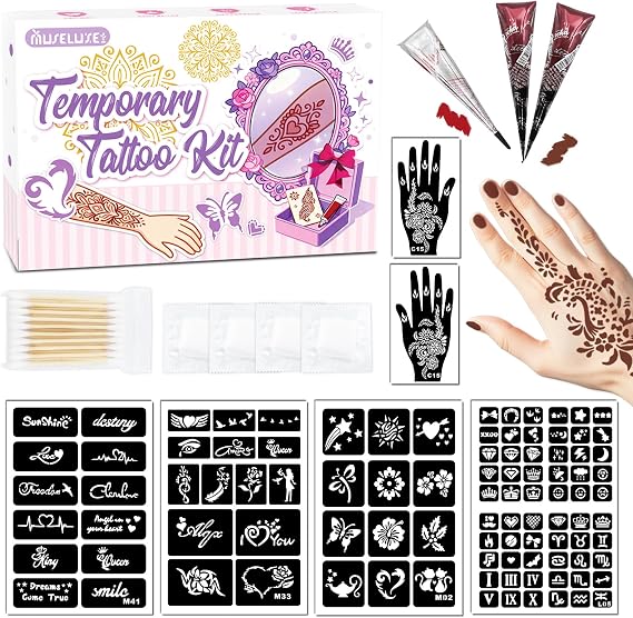 Temporary Tattoos Kit for Teens & Adults