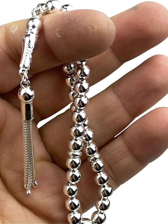 Birincihane El İşçiliği Gümüş Tesbih, 925 Ayar, 18 Cm Uzunluk, 16 Gram, Parlak Gümüş Rengi, Gündelik Kullanım
