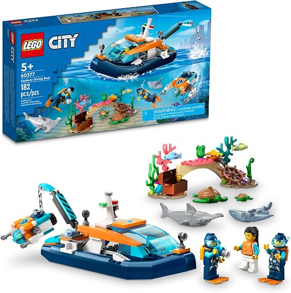 LEGO City Kâşif Dalış Kapsülü 60377, Okyanus Temalı Oyunlar Seven Çocuklar İçin Yaratıcı Oyuncak Yapım Seti (182 Parça)