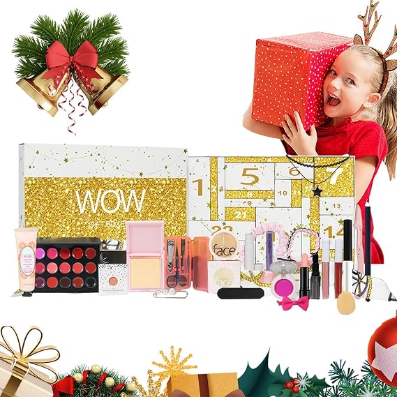 Christmas Countdown Calendar 24-Day Advent Lip Balm Lipstick Makeup Set