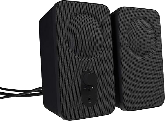Amazon Basics 2 x EU Version AC Powered Laptop Desktop Computer Speakers Black