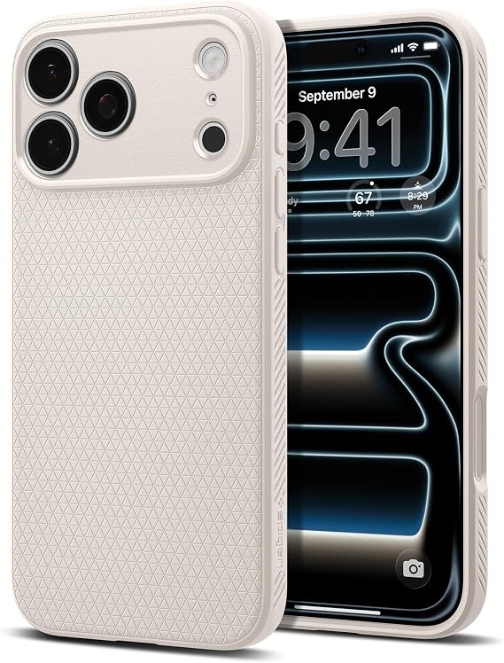 Spigen iPhone 17 Pro Max ile Uyumlu Kılıf Liquid Air Kaymaz Dokulu Yüzey Bej Kapak - ACS09891 (Spigen TR Garantili)