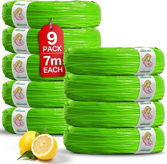 obakaer Nappy Bin Refills Bags 9 Pack-7M Each Powerful Odor Lock Heavy-Duty