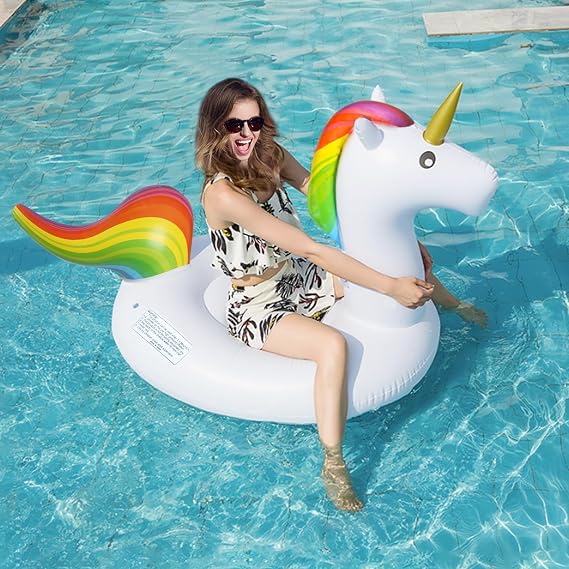 Unicorn Pool Float Inflatable Unicorn Float Fun Beach Floaties for Beach Ocean Summer Swimming Pool Adult Party Decoration
