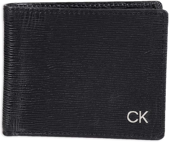 Calvin Klein Mens RFID Blocking Leather Bifold Wallet Black Slimfold One Size