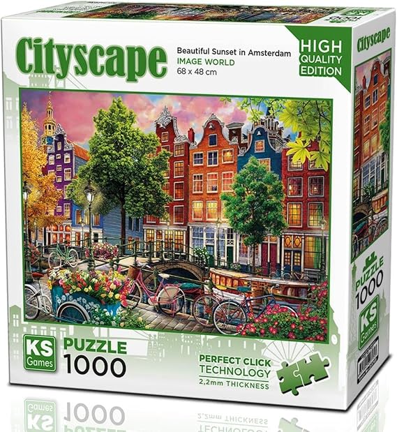 Ks Games 1000 Parça Amsterdam'da Harika Günbatımı Puzzle