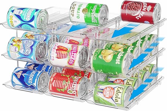Can Organiser for Cupboard Stackable 3 Tiers Can Storage Pantry