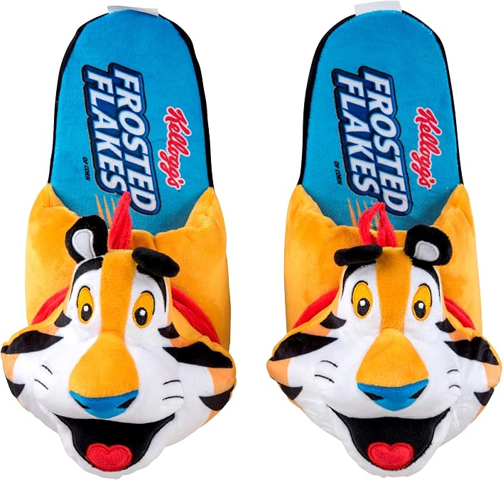 Odd Sox - ケロッグファジースリッパ - カラフルなフラシ天の居心地の良いハウスシューズ - 楽しい朝食愛好家へのギフト。
