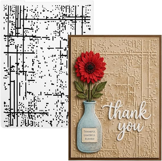 3D Textured Embossing Folder for Card Making, Dot Background Embossing Folders Line Frame DIY Template Mold for Scrapbooking, Photo Album, Paper Craft Decoration