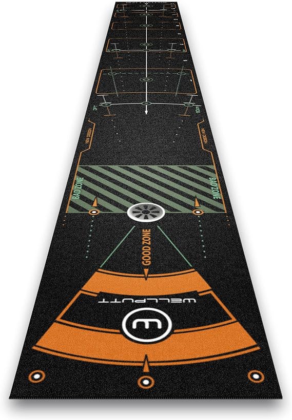 WELLPUTT - Golf Training Putting Mat 4 m Black