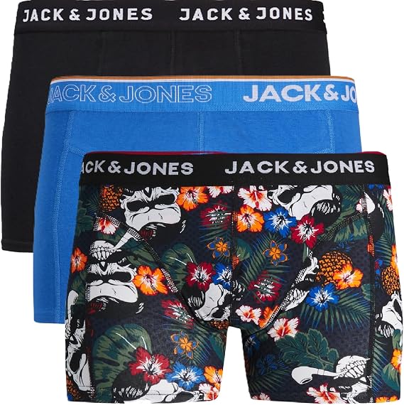 JACK & JONES Jacnew WB Trunks 3 Pack Bxer Hombre (Pack de 3)