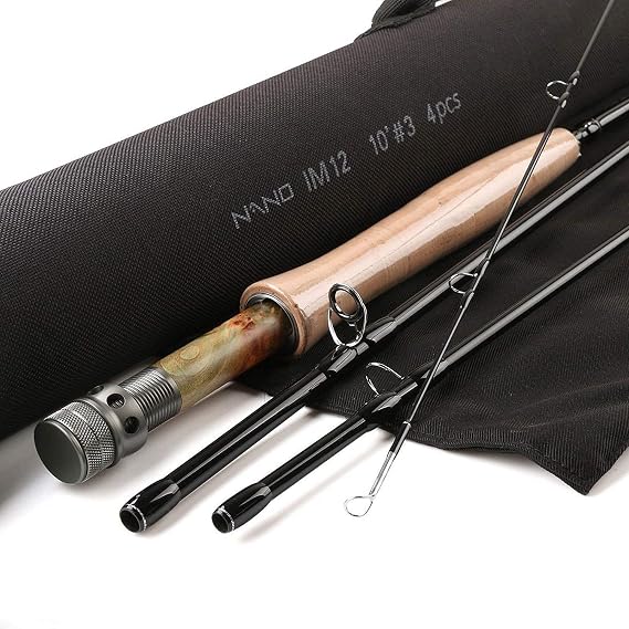 Nano Nymph Fly Fishing Rod in 3/4wt: 10ft, IM12 Toray Carbon, Competition Nymph Rod (2wt 10'4pcs)
