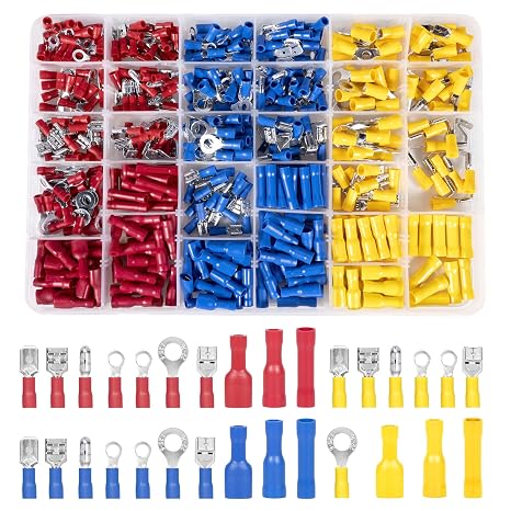Set of 480 Electrical Connectors, Cable Terminals, 30 Types, Assorted for Car, Flat Cable Connectors, Flat Plug Connectors